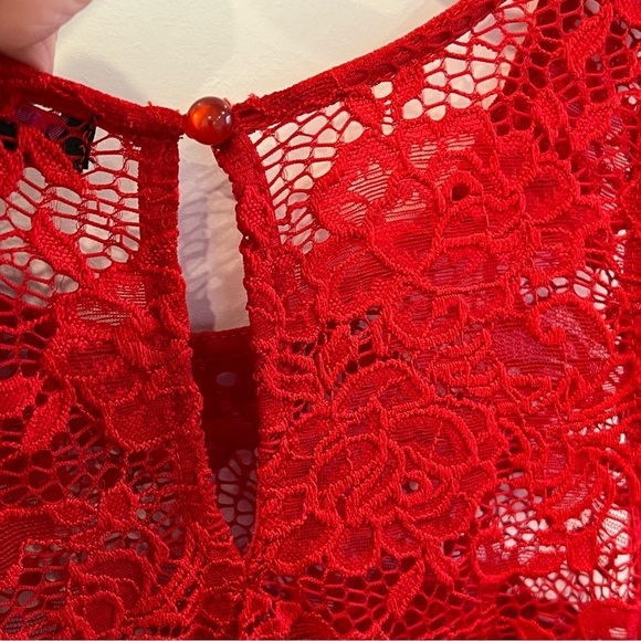 MATERIAL GIRL bright red lace cold shoulder dress size XL - Picture 13 of 13